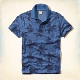 Printed Palm Tree Jersey Polo
