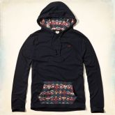 Pattern Blocked T-Shirt Hoodie