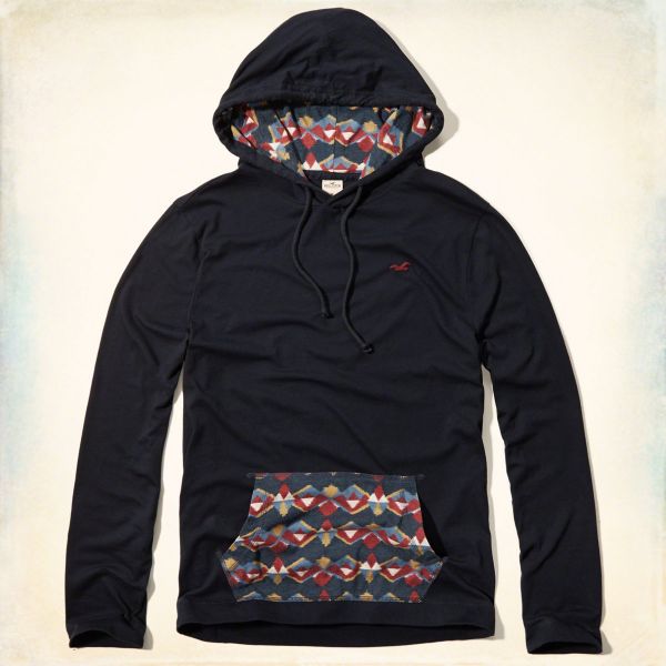 Pattern Blocked T-Shirt Hoodie